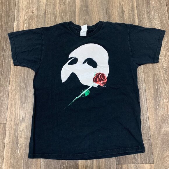 VTG Phantom of the Opera Shirt Men's Large Black 80s Fruit of the Loom 1986 - Picture 1 of 7